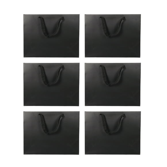 FOMIYES 6Ud Bolsas De Regalo Negras Con Asas Para Fiesta Y Almacenamiento Reutilizables Resistentes