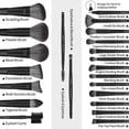 thumbnail image 2 of Juego de brochas de maquillaje MAGEFY, 22 unidades, sintéticas con funda de viaje, color negro, 2 of 9