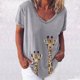 thumbnail image 2 of Elegante mujer con cuello en V estampado camiseta blusa Tops sudadera OAVQHLG3B Store  lin121212, 2 of 4