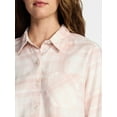 thumbnail image 4 of Time and Tru Women's Cropped Flannel Shirt, Sizes XS-XXXL, 4 of 5