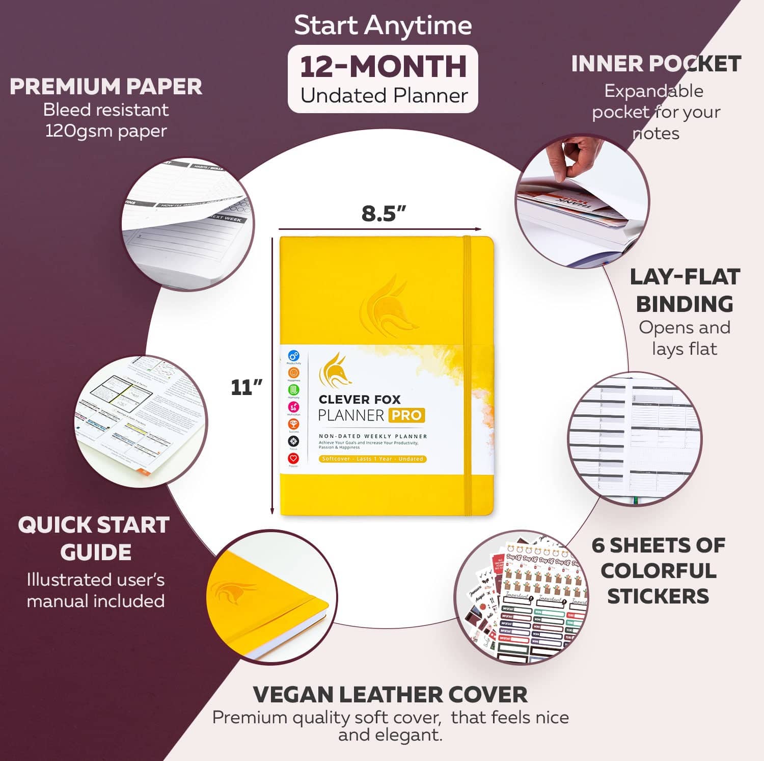 Clever Fox Planner PRO - Amber Yellow - image 4 of 6