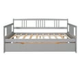 thumbnail image 4 of Gewnee Wood Full Size Daybed with Twin Size Trundle,Day Bed Sofa Bed for Bedroom Room,Gray, 4 of 9