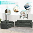 thumbnail image 5 of FamiTOP Chenille 69” Love Seat & 89” 3-Seat Sofa w/Thick Seat & Backrest Cushions, Modern Couch Set with Soft Pillows, Upholstered 3 Seat & 2 Seat Sofa w/Sturdy Frame for Office, Living Room, Gray, 5 of 7