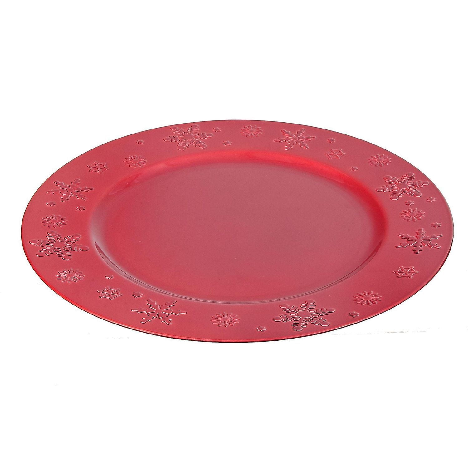 Charger Plate (Snowflake) (Red)-Set of 6