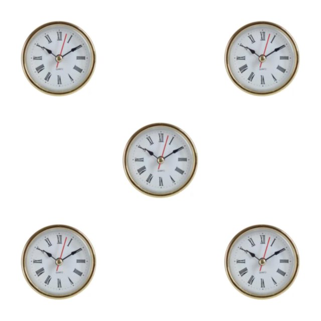 Baohd 1/2/3/5 Regal Charm Round Clocks Head Insert Roman Number For Luxurious Touch Roman gold 5PCS