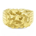 thumbnail image 3 of Men's 19mm 14k Yellow Gold Plated Flat Nugget Pinky Ring, Size 11.5 + Gift Box, 3 of 7
