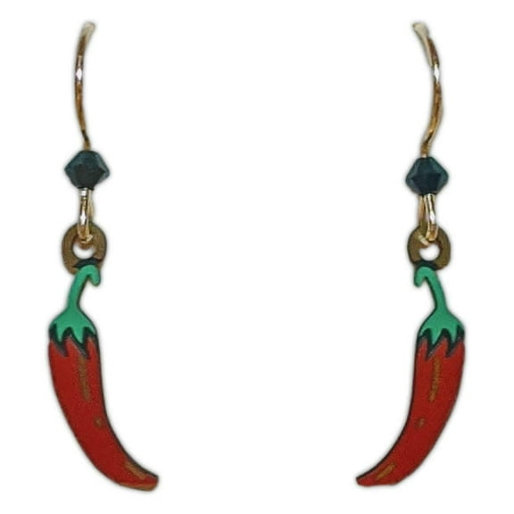 CHILI PEPPER Hypo-Allergenic Earrings, Sterling Silver Plated, by Sienna Sky