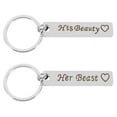 thumbnail image 1 of 2Pcs Couple Lover Design Keychains Fashion Car Bag Pendants Gift Metal Key Rings, 1 of 8