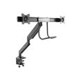 thumbnail image 1 of StarTech.com Support de Bureau à Double Bras pour Moniteur, Support Ergonomique à Double Moniteur VESA pour Écrans de 32 Pouces 17,6 Lb (8 kg), Poignée à Barre Croisée pour Mouvement Complet Synchronisé, Hauteur Ajustable, Pince en C/patte d'Oeillet - Conception à Faible Encombrement (ARMSLMBARDUO) - Trousse de Montage - Bras Ajustable - pour 2 Moniteurs - Acier Robuste - Noir - Taille d'Écran : 17 Pouces-32 Pouces - Montable sur Bureau, 1 of 4