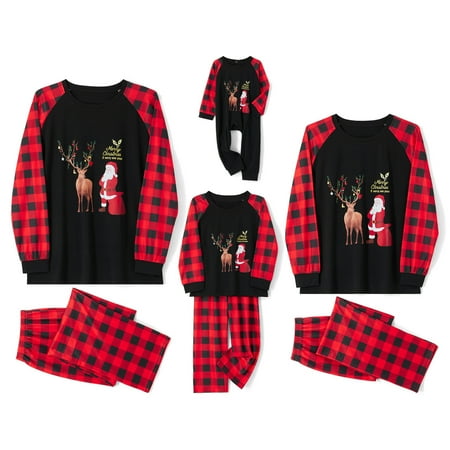 

Sunisery Christmas Family Pajamas Holiday Christma Pajama Family Matching Pjs Set Sleepwear Elk Xmas Jammies
