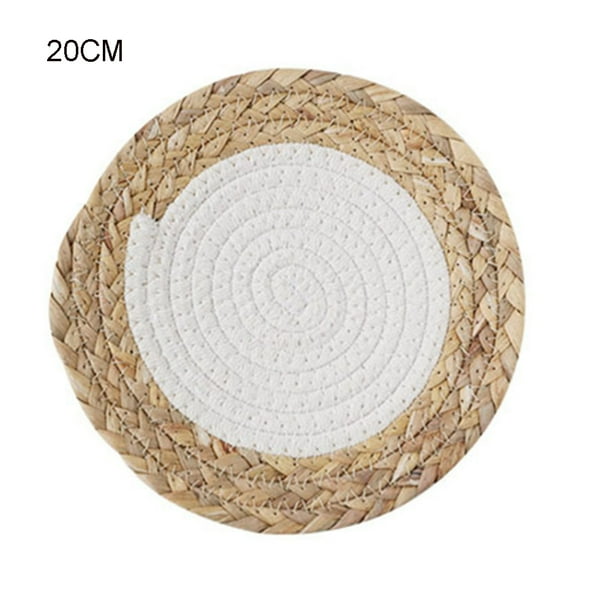 CreativeArrowy Handmade Straw And Cotton Rope Woven Placemats Thickened