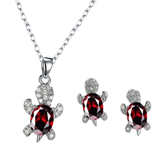 Animal Ornamento Collar Set Tortuga Pendientes Serie Juegos de Joyas