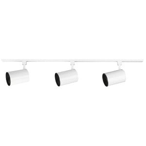 Sunset Lighting - 4' Track with Three Light Flat Back Head White Finish -