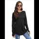 thumbnail image 4 of Blusas de Otoño de Moda para Mujer, Camisas de Larga Extragrandes con Agujeros para los Pulgares, Ropa Informal de Cuello Redondo, Corte Holgado, Ropa de Moda. Negro M, 4 of 8