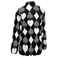 thumbnail image 5 of Poker Cards Print Blouse Female Card Suits Casual Loose Blouses Long-Sleeve Modern Shirt Printed Clothing Large Size, 5 of 7