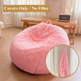 thumbnail image 2 of XeGe Faux Fur Comfy Bean Bag Cover for Living Room(No Filler), Fluffy Stuffed Animal Storage Bean Bag Chair Cover Home Decor, Furry Fuzzy Big Gaming Beanbag Cover Adults Kids Girls, Anti-slip, Pink, 2 of 6