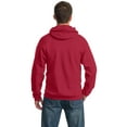 thumbnail image 2 of Port & Company PC90ZH Essential Fleece Full-Zip Hooded Sweatshirt, Red, 3XL, 2 of 5