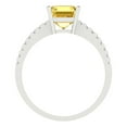 thumbnail image 4 of 2.7 ct Cushion Cut Simulated Yellow Diamond Solitaire with Simulated Diamond Accents 18K White Gold Womens Engagement Ring, 4 of 5
