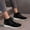 Black, variant on Women High Top Casual Booties Plaid Lined Flat Lace up Ankle Boots Warm Soft Lightweight Short Shoes for Indoor & Outdoor Daily Wear Coffee 12.5(43)