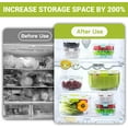 thumbnail image 2 of Fresh Produce Vegetable Fruit Storage Containers 3Piece Set, BPA-free Fridge Storage Container, Partitioned Salad Container, Fridge Organizers, Used in Storing Fruits Vegetables, Gray, 2 of 15