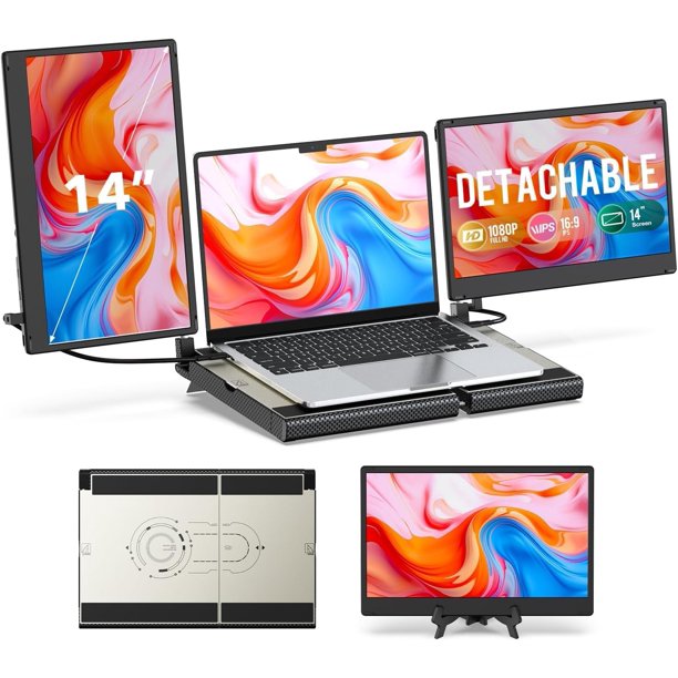 Extensor de pantalla para portátil UK BONITOYS 14 FHD 1080P Triple Screen