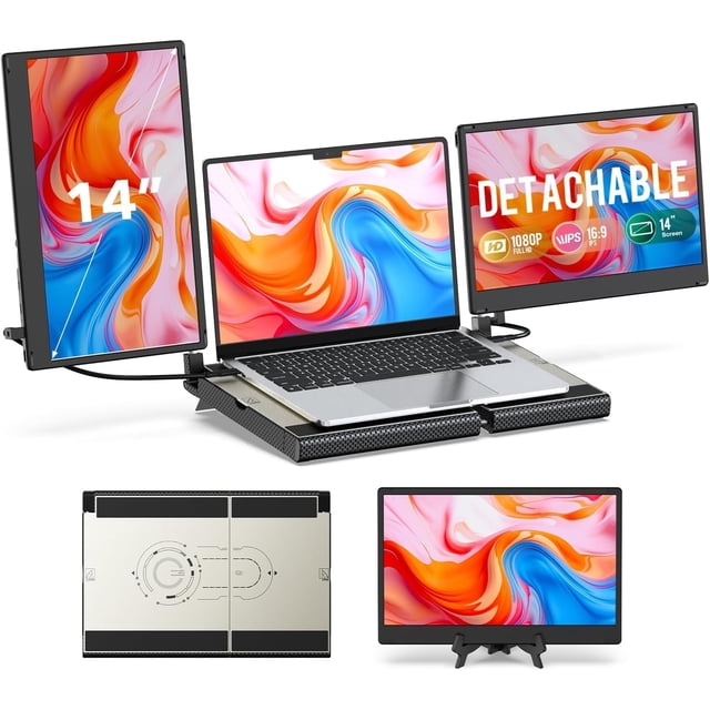 Extensor de pantalla para portátil UK BONITOYS 14 FHD 1080P Triple Screen