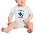thumbnail image 2 of Future Soccer Player Finland Soccer Fan Baby Romper (White, 3-6 Months), 2 of 5