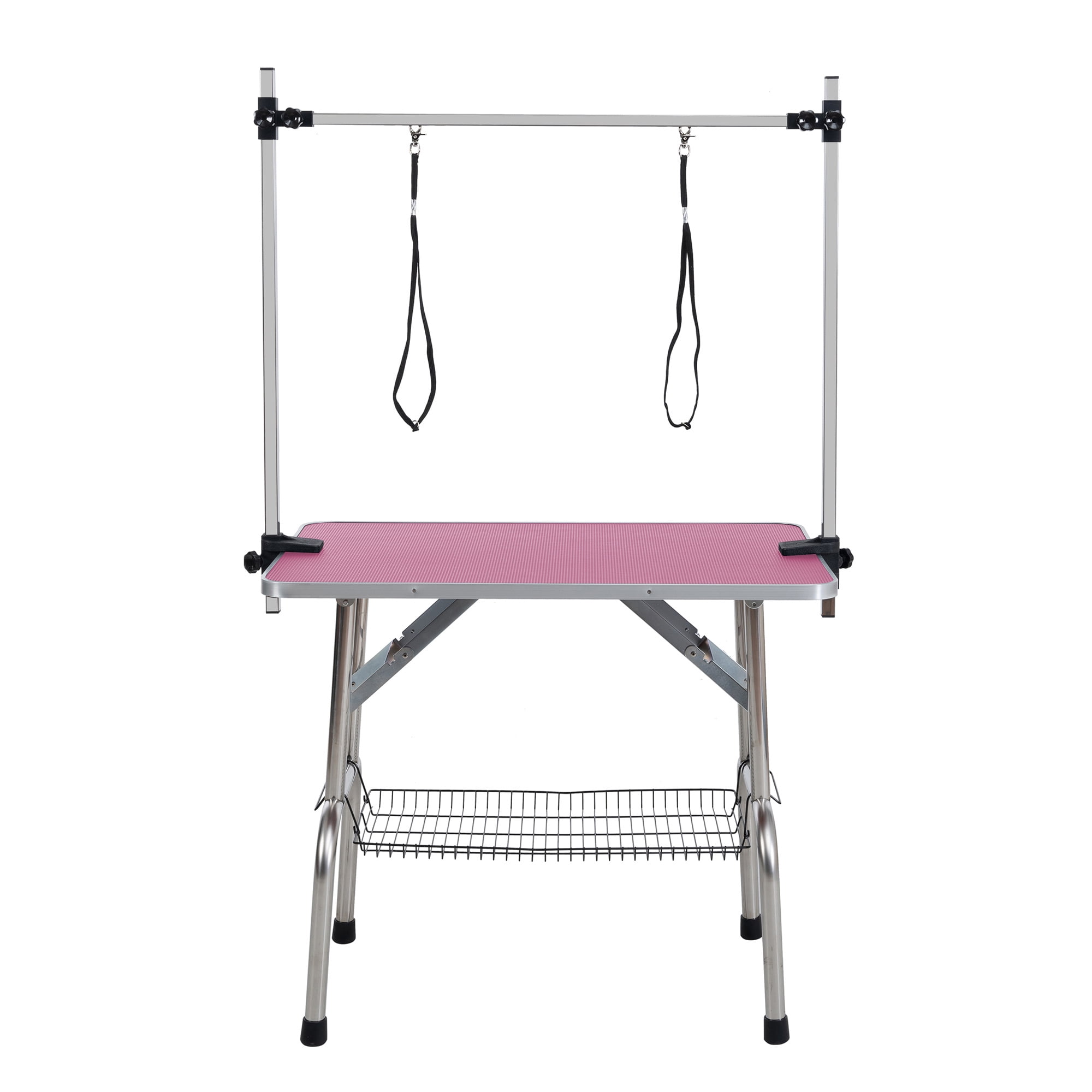 Miniyam 46" Folding Dog Pet Grooming Table, Weight Capacity: 300lbs, Pink