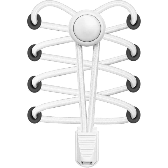 Bread Locks Elastic No Tie Shoelaces for Kids & Adults | 63" Adjustable Laces for Running, Training, Sneakers & Boots, Cloud White