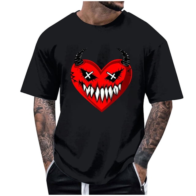 Blusas y camisas de manga corta y cuello redondo para hombre. Blusas/camisetas de manga corta con cuello redondo y estampado de Halloween para hombre. Blusa para hombre.