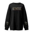 thumbnail image 4 of HNMKIU Womens Sweatshirts Aunt Themed Embroidered Letter Print Sweatshirt Long Sleeve Crewneck Pullover Top for Casual Wear 02_Black,L, 4 of 4