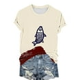 thumbnail image 5 of Sokhug Women's Fashion T-Shirts Funny Fish Graphic Crew Neck Tees Summer Casual Lightweight Breathable Athletic Tops, 5 of 5
