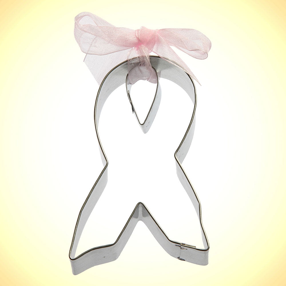 Fox Run Plastic Pink Ribbon Cookie Cutter Breast Cancer Awareness For Baking
