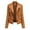 Brown, variant on Womens Jackets and Coats Clothes Lapel Faux Leather Ladies Lapel Motor Jacket Overcoat Zip Biker Short Punk Cropped Tops