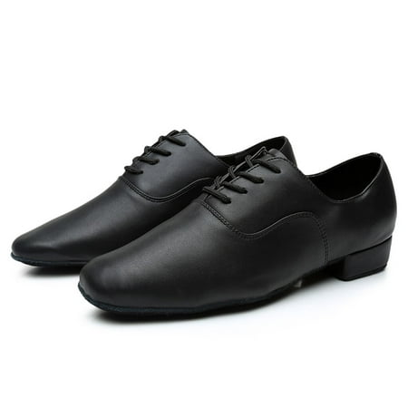 

Sehao Men s leather shoes Mens Stylish Round Toe Flats Black Leather Ballroom Morden Latin Jazz Dance Shoe Bag&Shoes Accessory Black 45