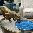 thumbnail image 5 of Maitland-Smith Lion Soap Dish, 20" Cast Brass with Hammered Blue Shell Accents, Decorative Bathroom Accessory, 5 of 6