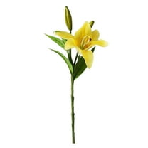 Darzheoy Artificial Lily Flowers Full Bloom Fake Latex Real Touch Artificial Flower Bouquets with 3 Heads Wedding Party Home Decor Mother's Day Gifts for Her