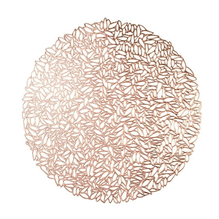 

Pressed Vinyl Metallic Round Decorative Metalic Placemat or Charger for Holiday Party Wedding 15 Round
