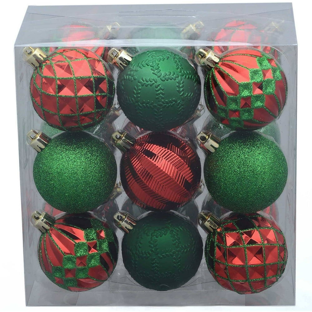 Holiday Time 18Pack Red/Green Round Ornaments