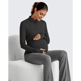 thumbnail image 5 of G4Free Lightweight Maternity Long Sleeve Workout Tops UPF 50+ Rash Guard Half Zip Sun Shirts Ruches Pregnancy Pullover, 5 of 8