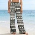 thumbnail image 4 of MYAOYI Women's Tribal Aztec Print Wide Leg Pants, Smocked High Waist Palazzo Trousers with Pockets, 4 of 7