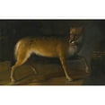 thumbnail image 2 of Heinrich Lihl 24x17 Gold Ornate Framed and Double Matted Museum Art Print Titled - A Wolf in a Landscape (1735), 2 of 4