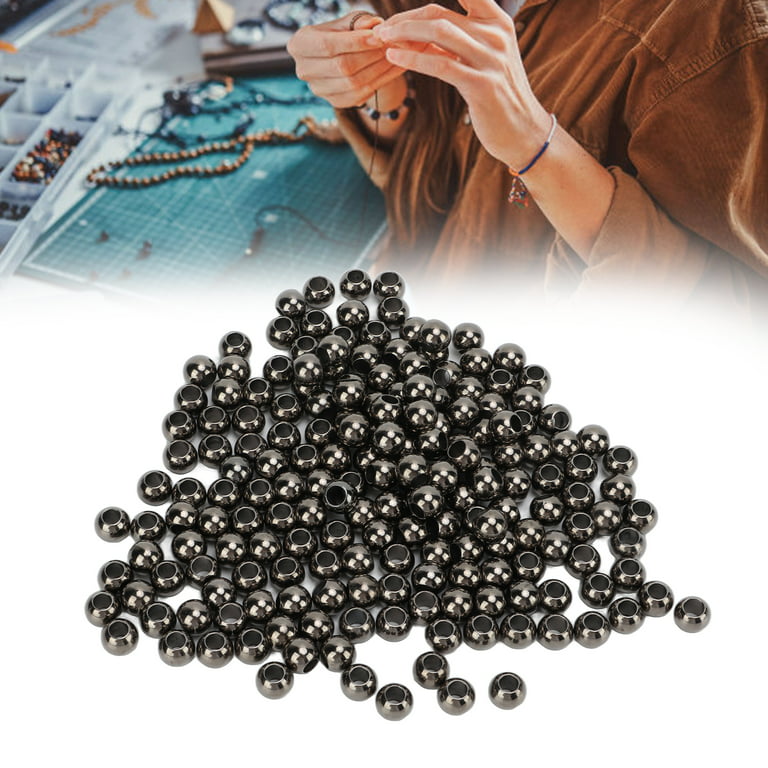 200Pcs Spacer Beads Large Hole Round 5mm/0.2in Aperture 10mm/0.4in Jewelry  Resin Spacers For Bracelets Necklaces