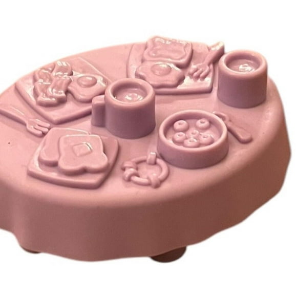 Fisher Price Little People Pink Purple Castle Round Food Table Rare Replacement