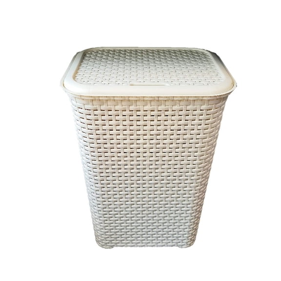 Canasto para Ropa Plástico Cesto 57 cm Ratán Blanco La Ardilla La Ardilla Blanco