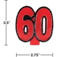 thumbnail image 2 of Creative Converting Bougie Chiffre Pailleté, 3.5 Pouces x 2.75 Pouces, Rouge, 101159, 2 of 2
