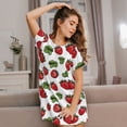 thumbnail image 3 of Lsque Hand Drawn Strawberry Pattern Nightgowns for Women Sleep Shirts Short Sleeve Nightshirt Pullover Nightdress Soft Sleepwear Relaxed Fit Nightdress, 3 of 6