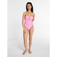 thumbnail image 3 of No Boundaries Floral Cut Out Bandeau One Piece Swimsuit, Women's XXS -XXL, 3 of 6