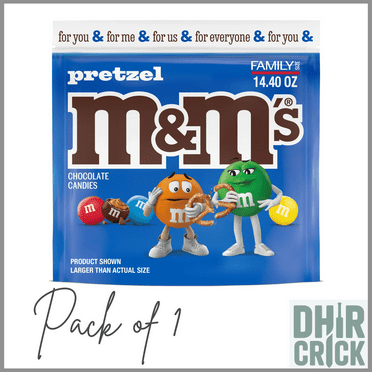 M&M's Pretzel Milk Chocolate Candy, Family Size - 14.4 oz Bag ( pack of 1 )