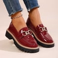 thumbnail image 2 of Women Chunky Heel Loafers Anti-Slip Lug Sole Platform Casual Work Business Dress Shoes, 2 of 6